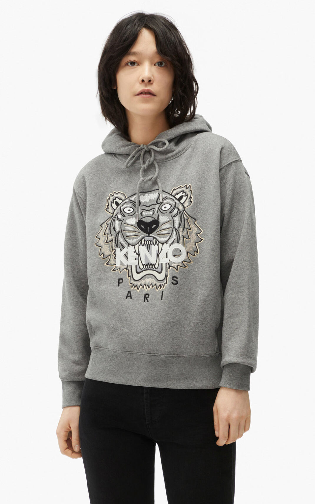 Sudaderas Con Capucha Kenzo Tiger Mujer Gris - SKU.0026537